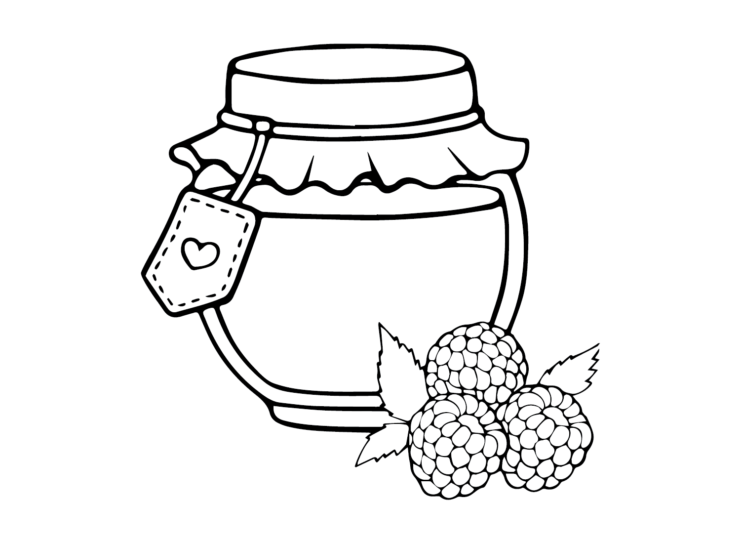 Syltede hindbær Tegninger til Farvelægning