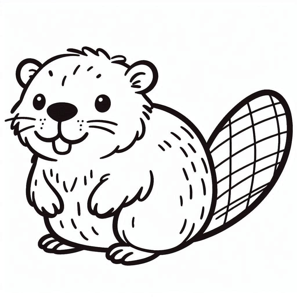 Tegneseriebæver Tegninger til Farvelægning