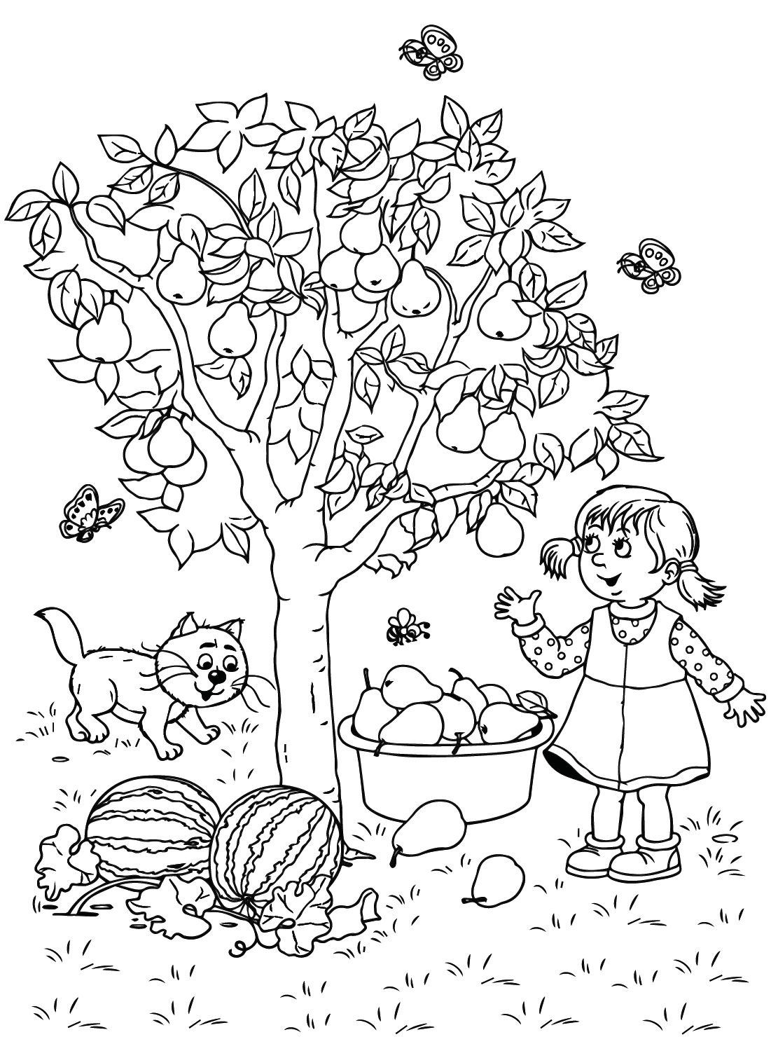 Træpærer Tegninger til Farvelægning