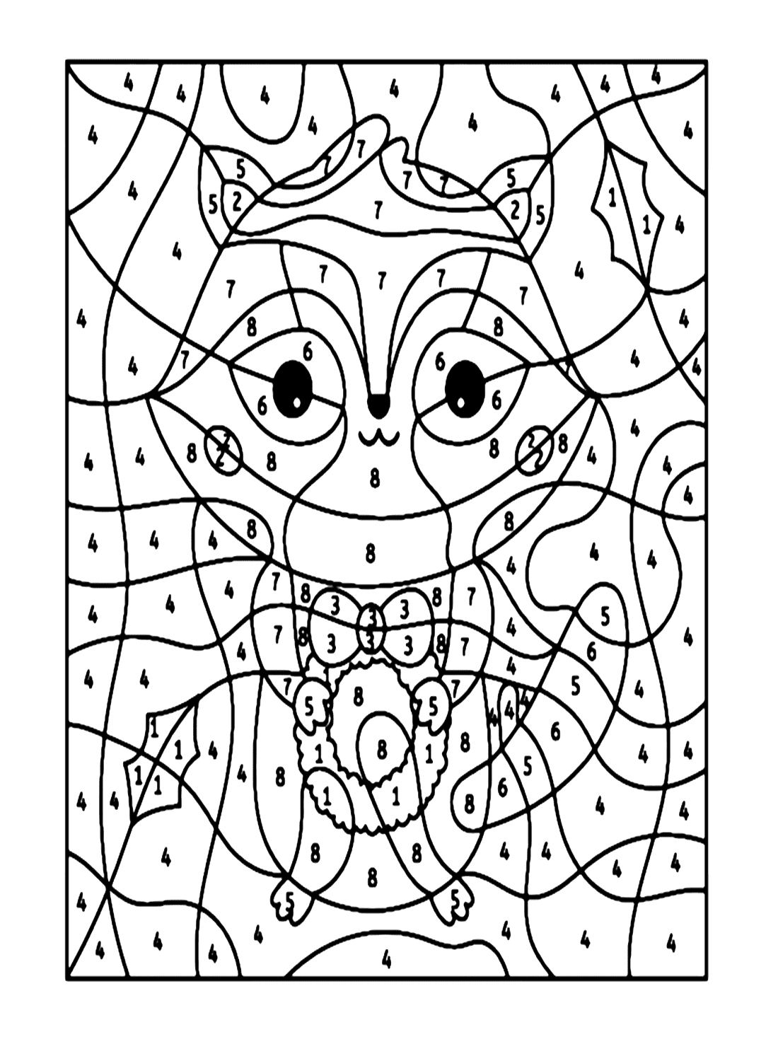 Vaskebjørn i talstil Tegninger til Farvelægning