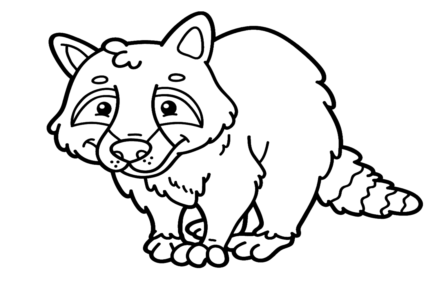 Vaskebjørnfigur Tegninger til Farvelægning