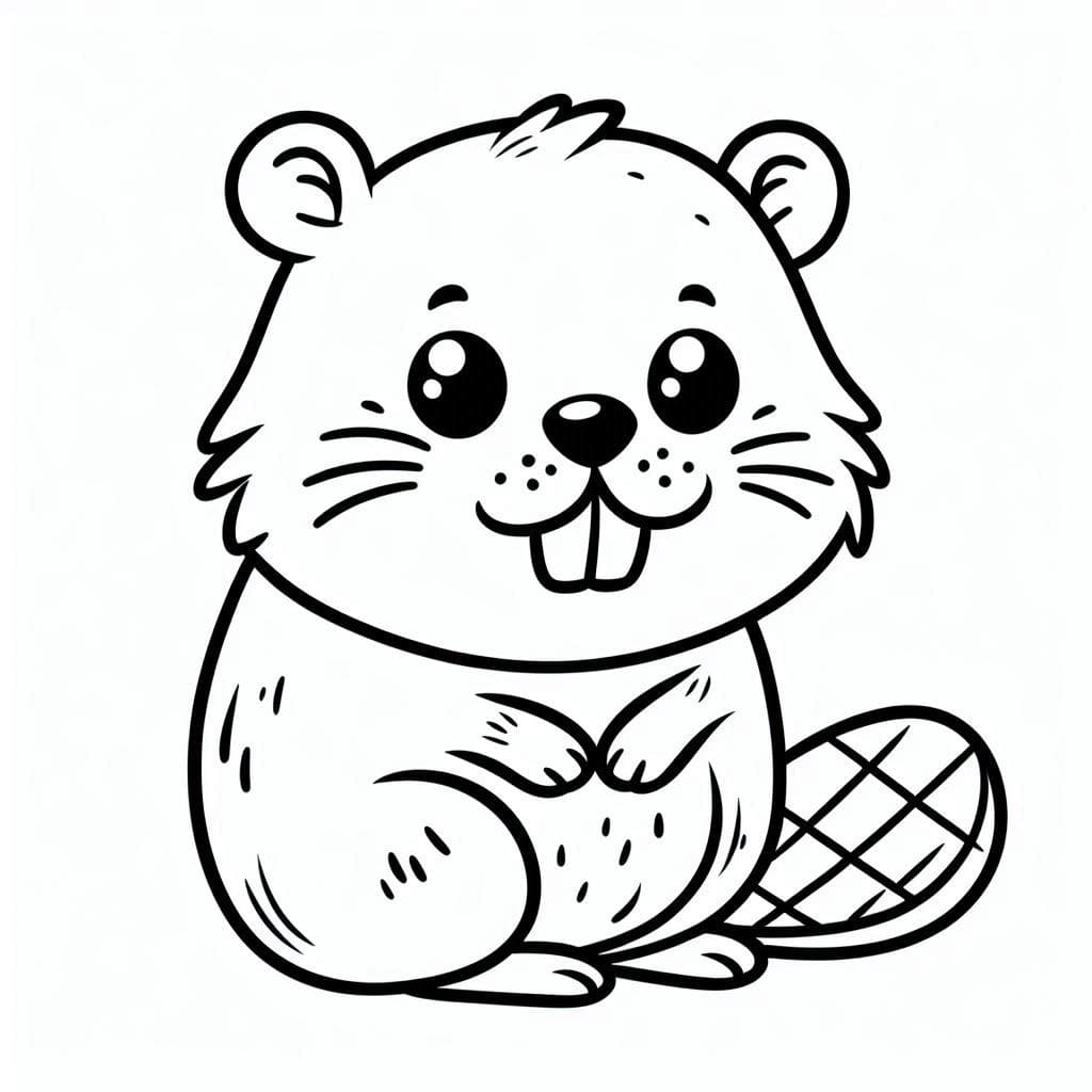 Yndig bæver Tegninger til Farvelægning