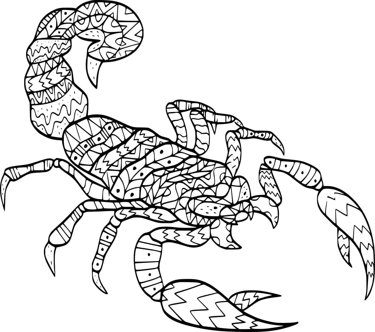 Zentangle Skorpion Tegninger til Farvelægning