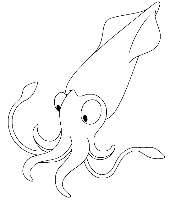 Blæksprutte til udskrivning Tegninger til Farvelægning
