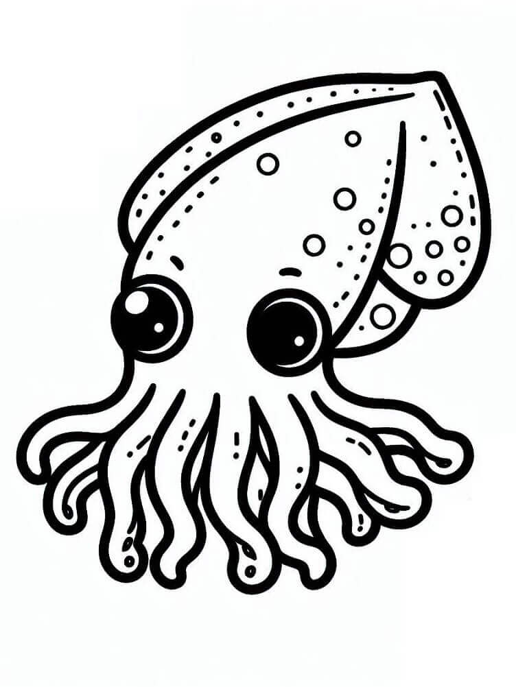 En blæksprutte Tegninger til Farvelægning