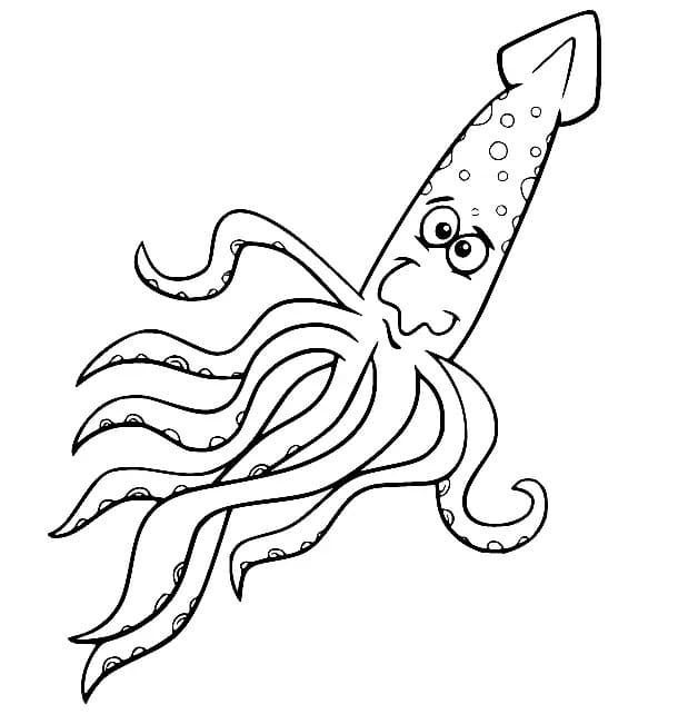 Fjollede blæksprutter Tegninger til Farvelægning