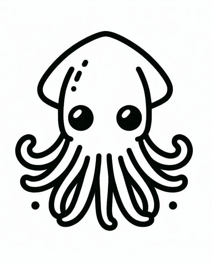 Nem blæksprutte Tegninger til Farvelægning