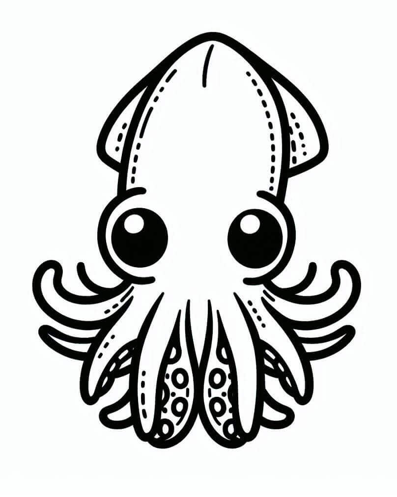 Perfekt blæksprutte Tegninger til Farvelægning