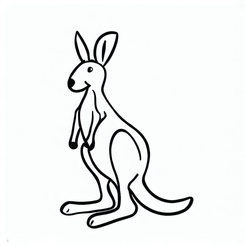 Simpel kænguru Tegninger til Farvelægning