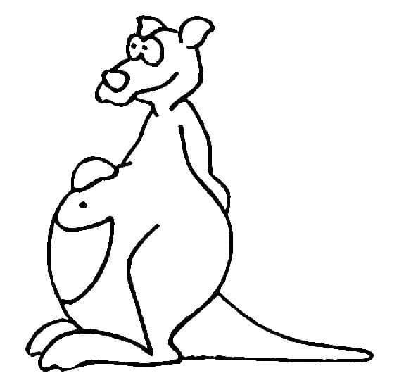 Sjov kænguru Tegninger til Farvelægning