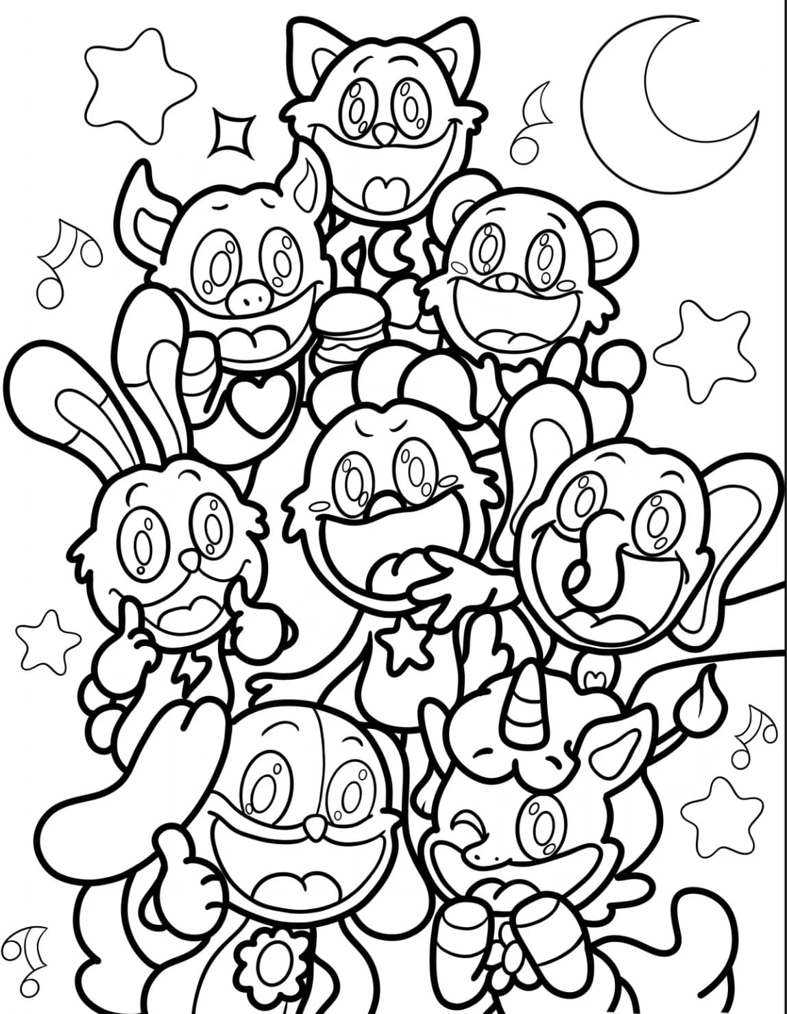 Alle Smiling Critters Tegninger til Farvelægning