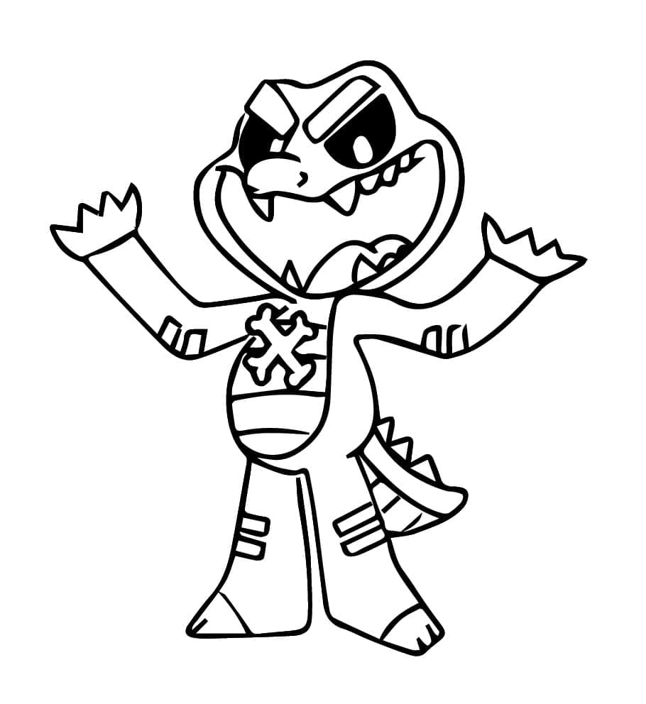 Allister Gator i Nightmare Critters Tegninger til Farvelægning