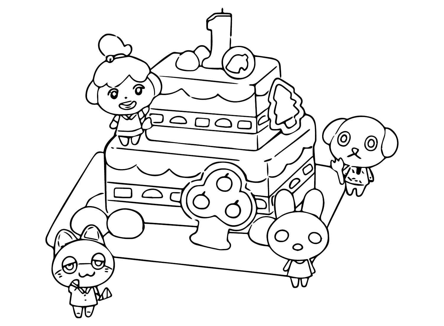 Animal Crossing-billeder Tegninger til Farvelægning