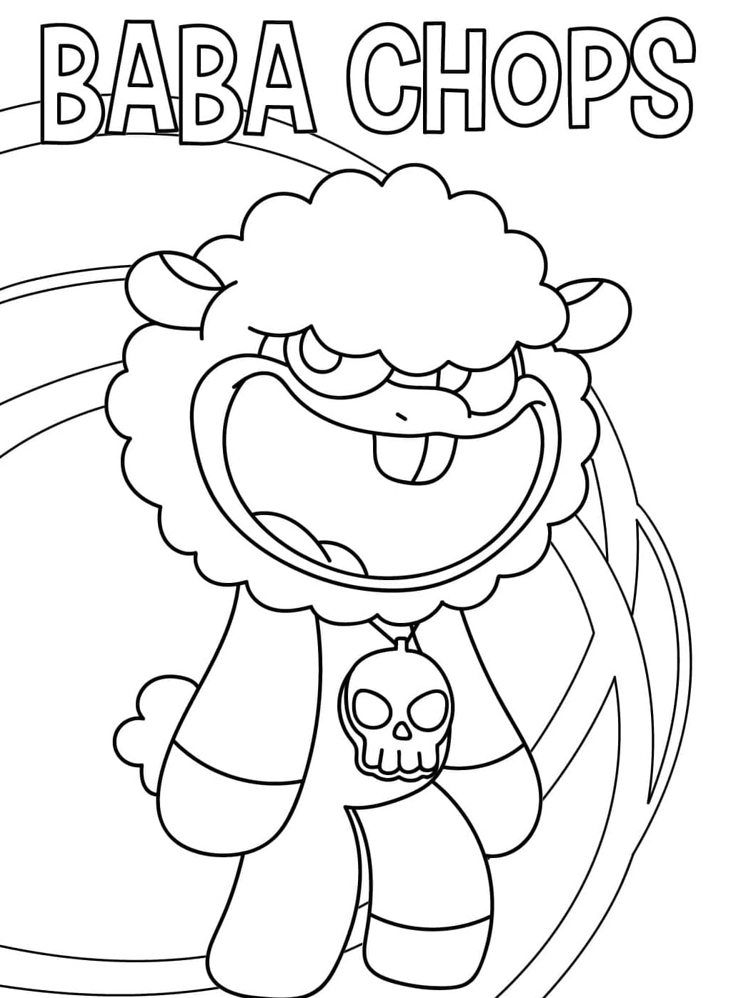 Baba Chops Fra Nightmare Critters Tegninger til Farvelægning