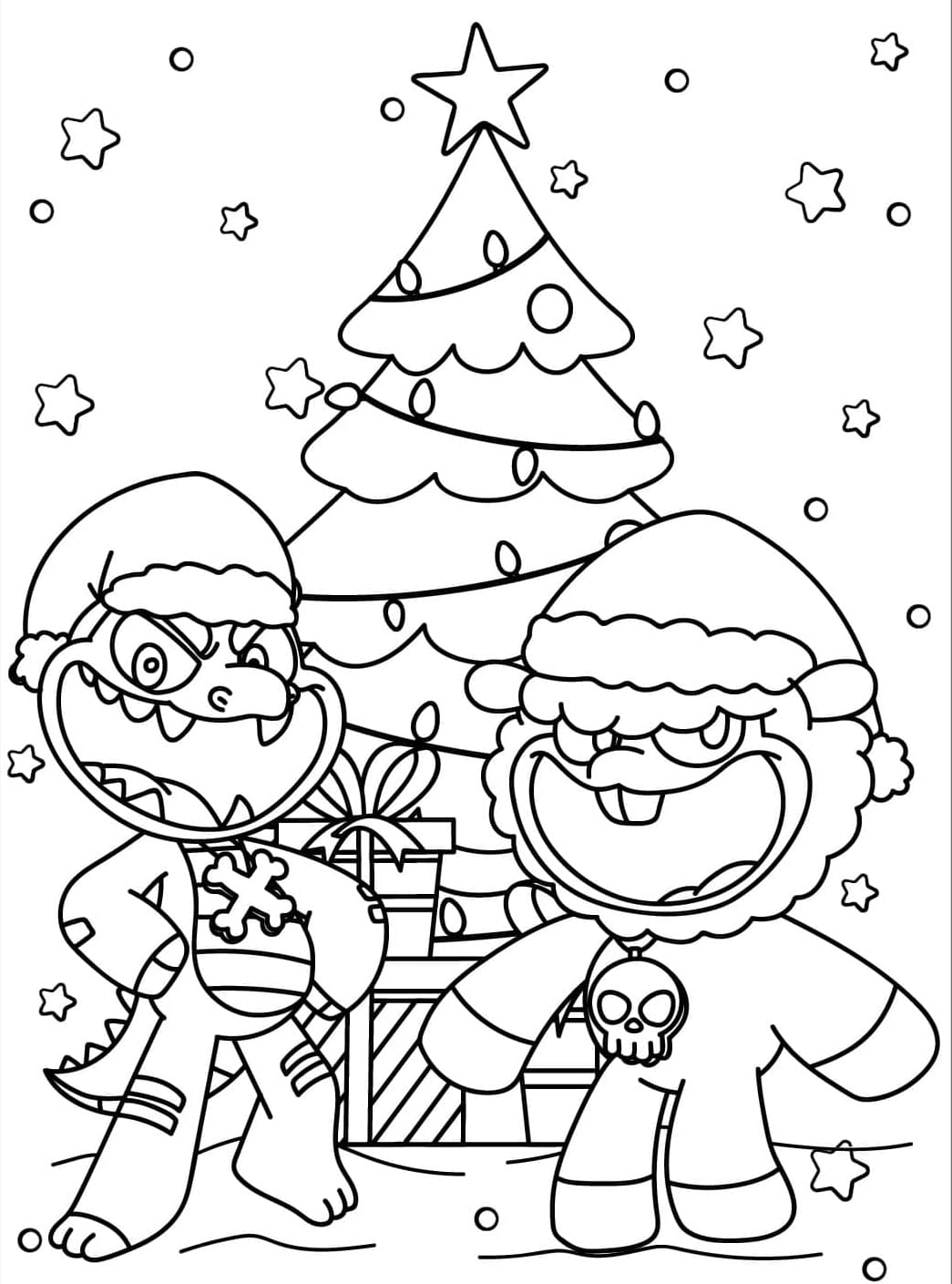 Baba Chops og Allister Gigator til jul Tegninger til Farvelægning