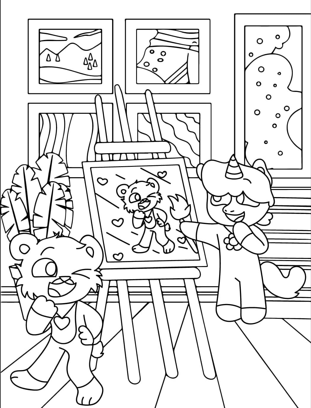 Bobby BearHug, CraftyCorn Tegninger til Farvelægning