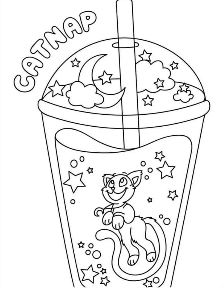 Catnap i vand Tegninger til Farvelægning