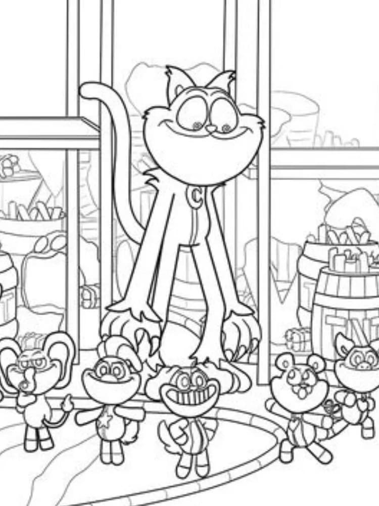 Catnap lykkelig Tegninger til Farvelægning