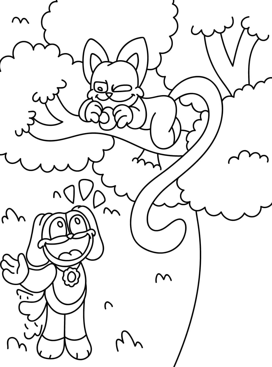 CatNap og DogDay Tegninger til Farvelægning