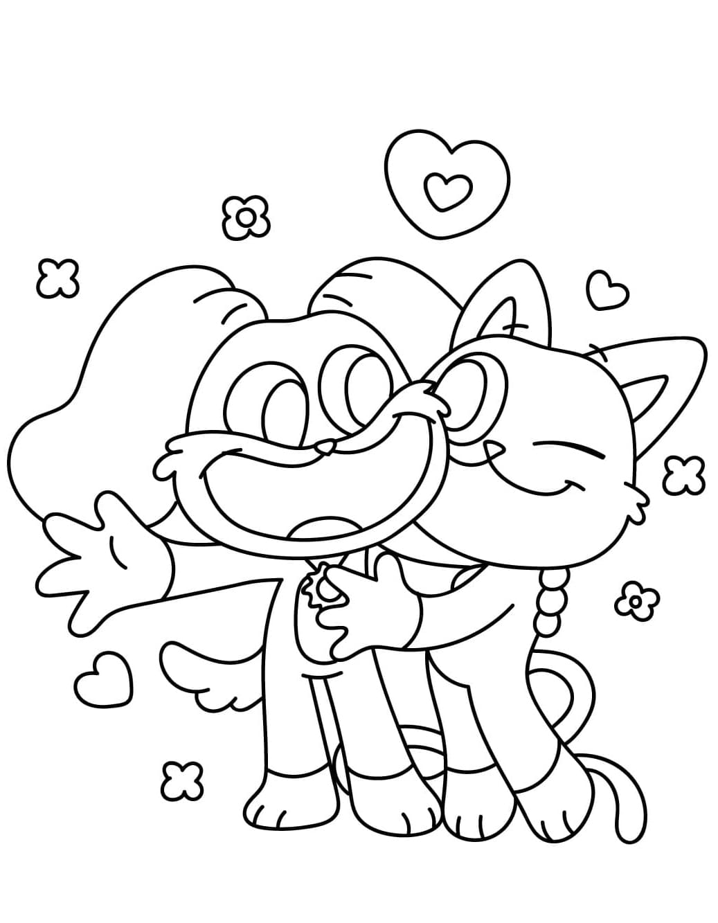 CatNap og DogDay Gratis Tegninger til Farvelægning