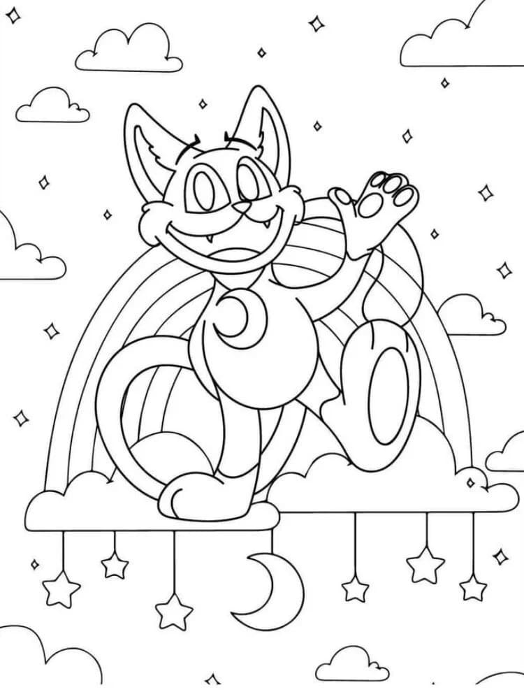 Catnap smilende Tegninger til Farvelægning