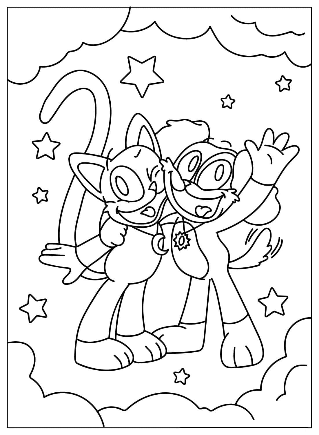 Dogday og ven Tegninger til Farvelægning