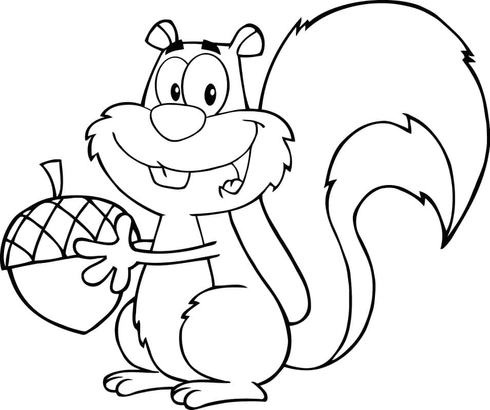 Egern med agern Tegninger til Farvelægning