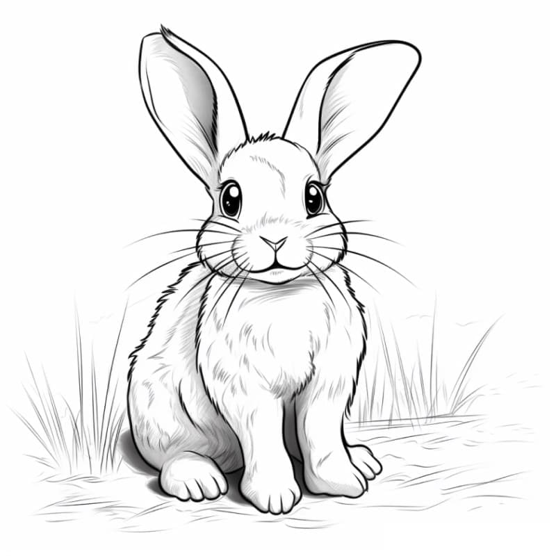 En realistisk kanin Tegninger til Farvelægning