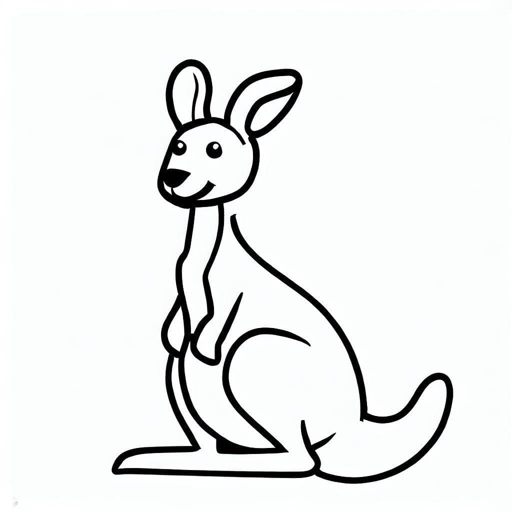 En simpel kænguru Tegninger til Farvelægning