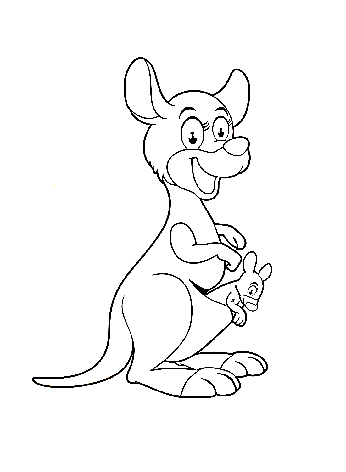 En sjov kænguru gratis Tegninger til Farvelægning