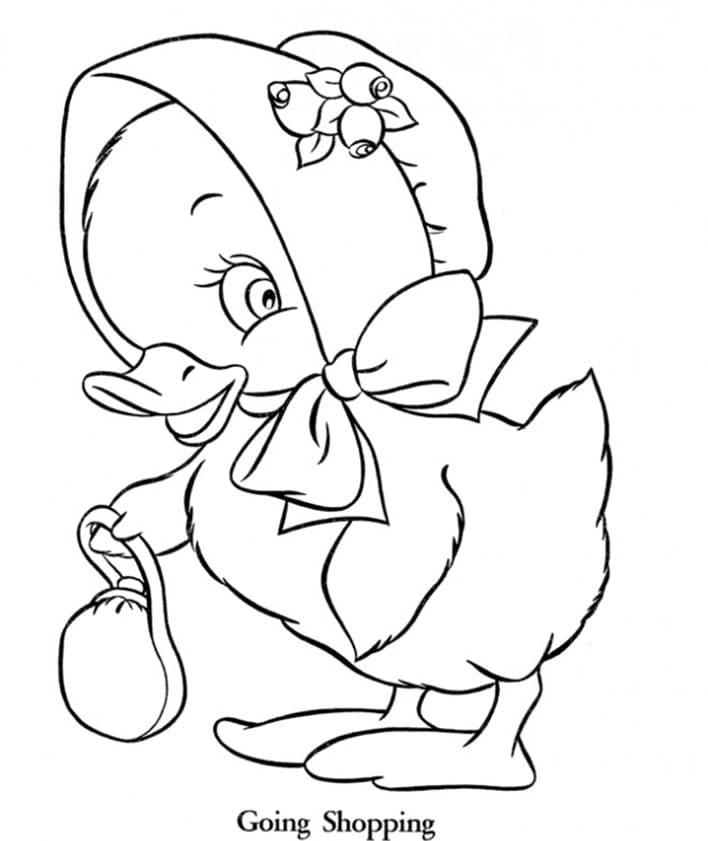 En sød and Tegninger til Farvelægning