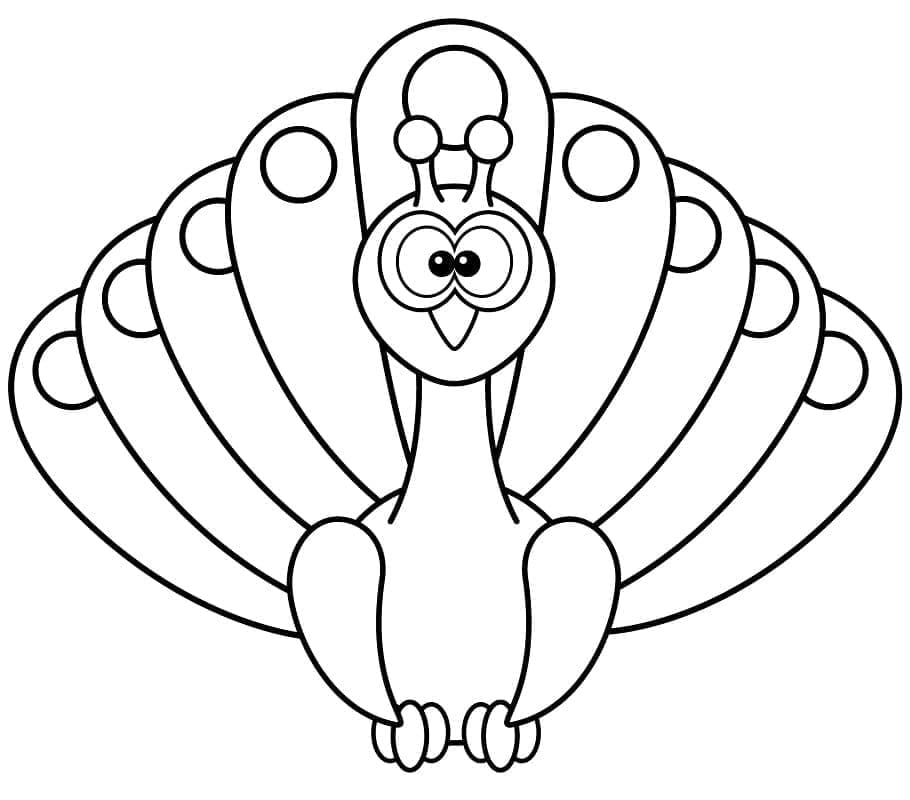 En sød påfugl Tegninger til Farvelægning