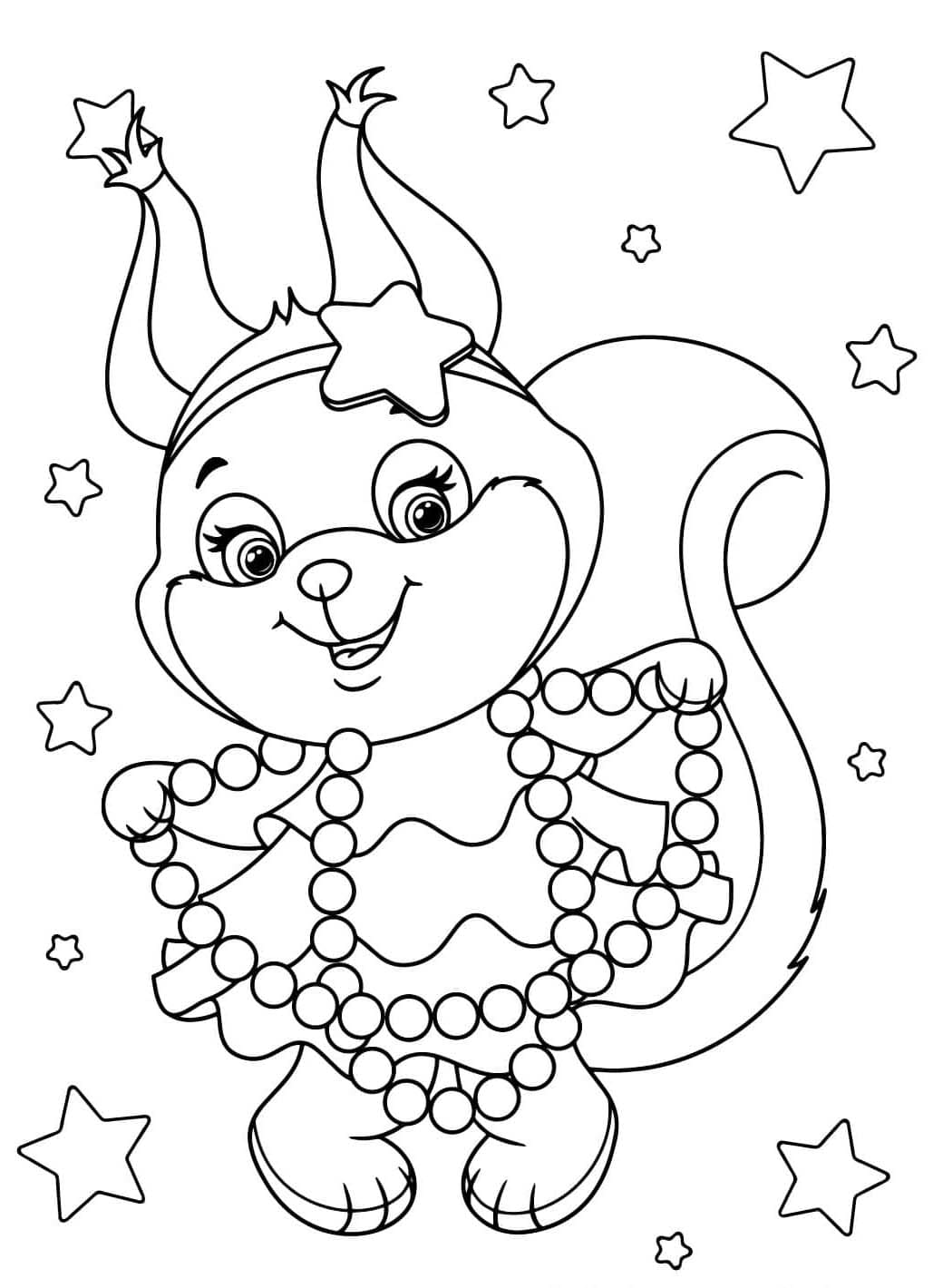 Et smukt egern Tegninger til Farvelægning