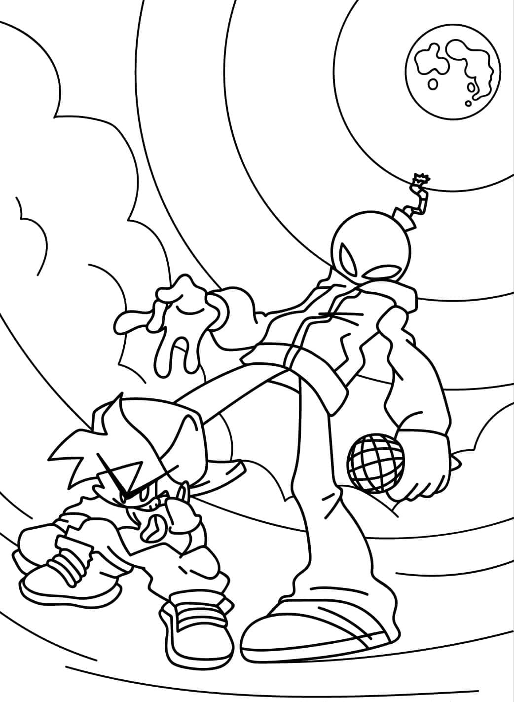 Friday Night Funkin Spil Tegninger til Farvelægning