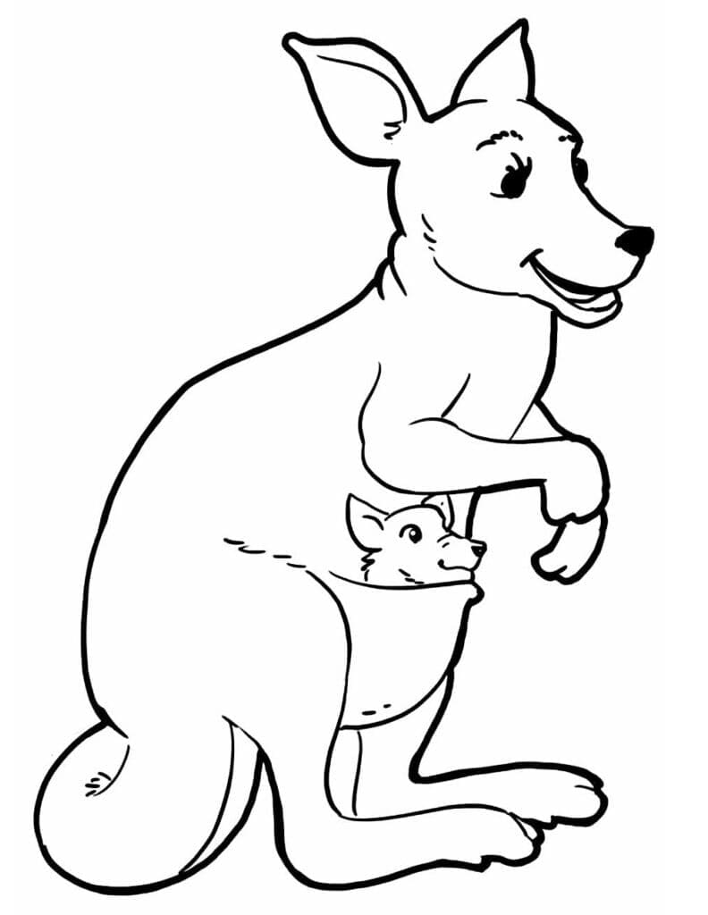 Glade kænguruer Tegninger til Farvelægning