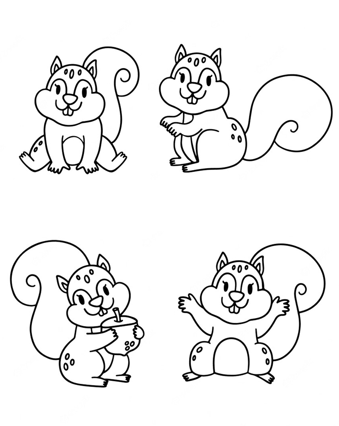 Gratis egern Tegninger til Farvelægning