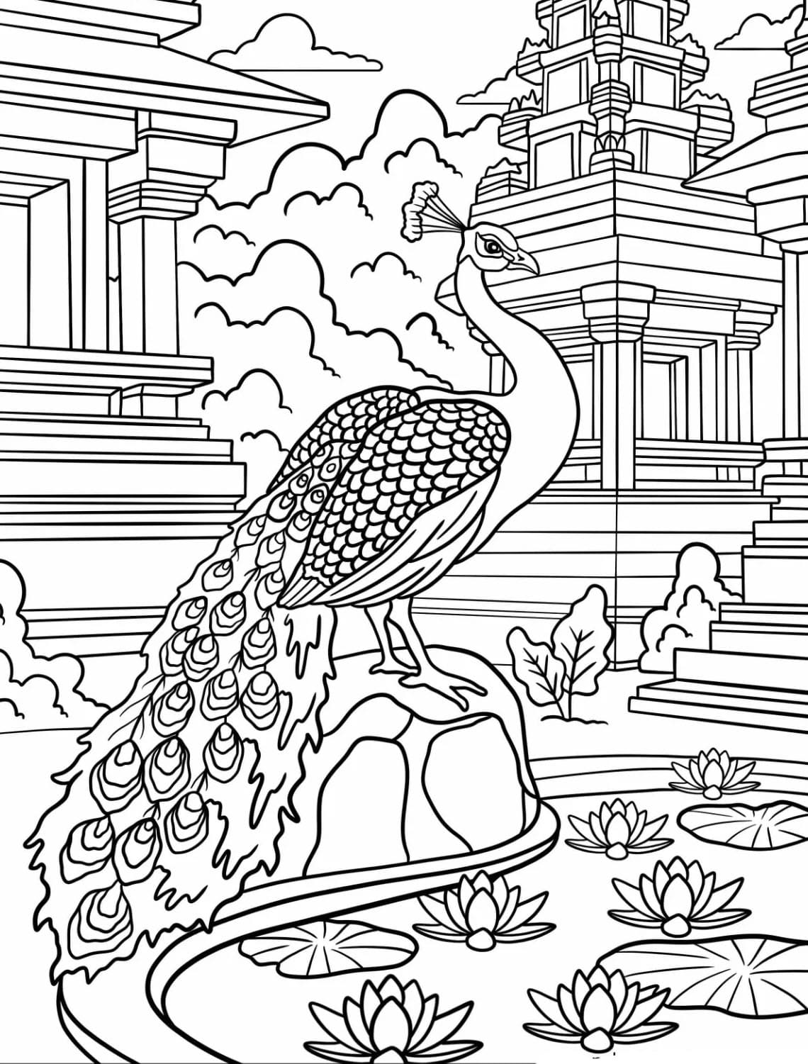 Gratis Påfugl printbar Tegninger til Farvelægning