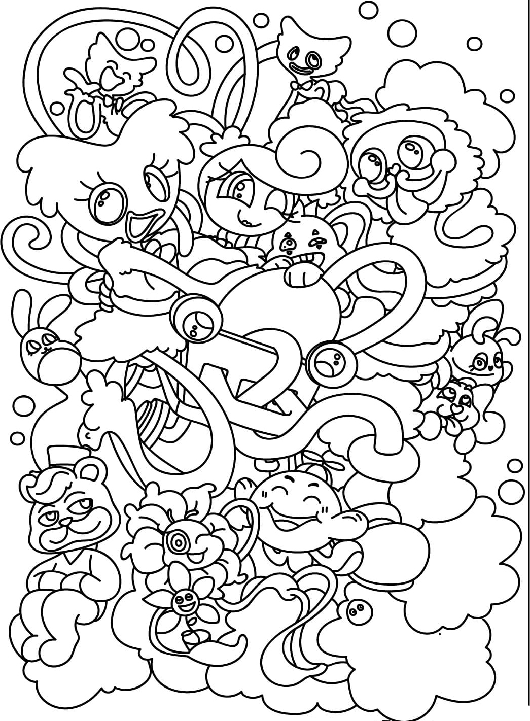 Gratis udskrivning Poppy Playtime Tegninger til Farvelægning