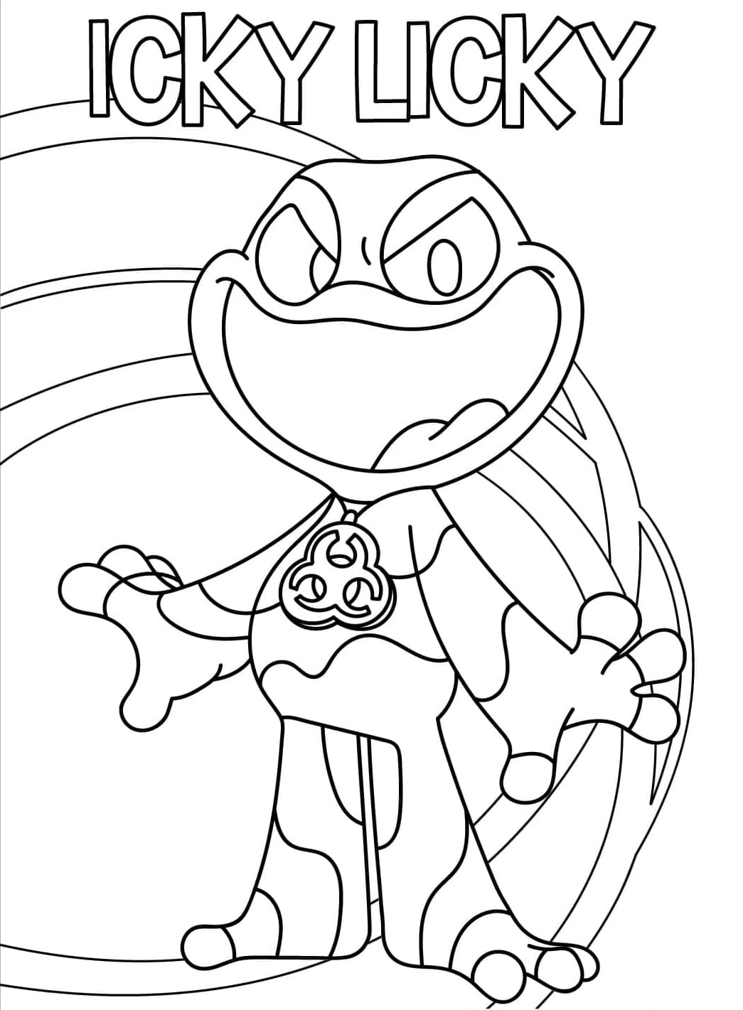 Icky Licky fra Nightmare Critters Tegninger til Farvelægning