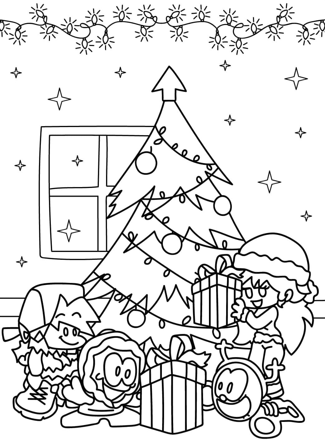 Jul Friday Night Funkin Tegninger til Farvelægning