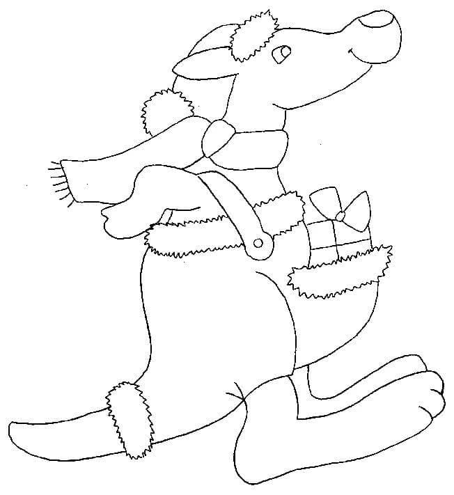 Julekænguru Tegninger til Farvelægning