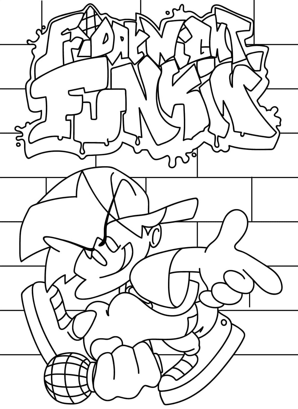 Kæreste Friday Night Funkin Logo Tegninger til Farvelægning