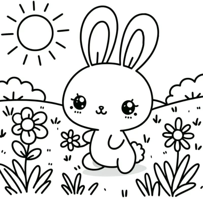 Kanin Kawaii Tegninger til Farvelægning