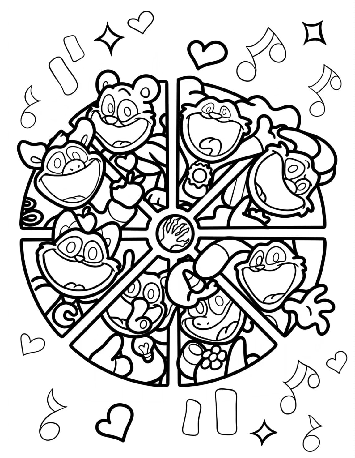 Karakterer jubler Smiling Critters Tegninger til Farvelægning