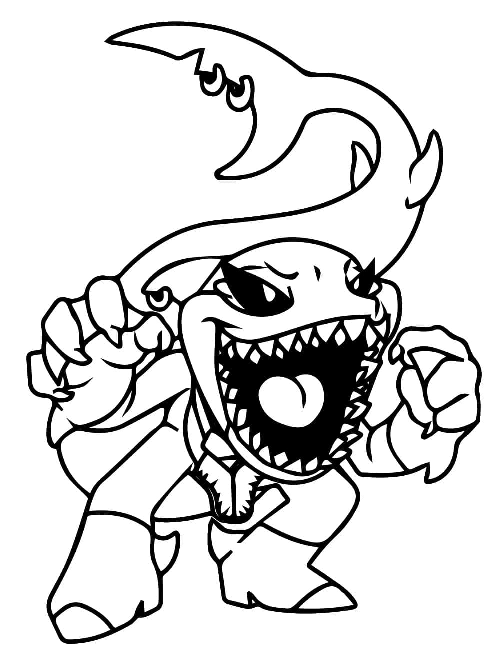 Maggie Mako i Nightmare Critters Tegninger til Farvelægning