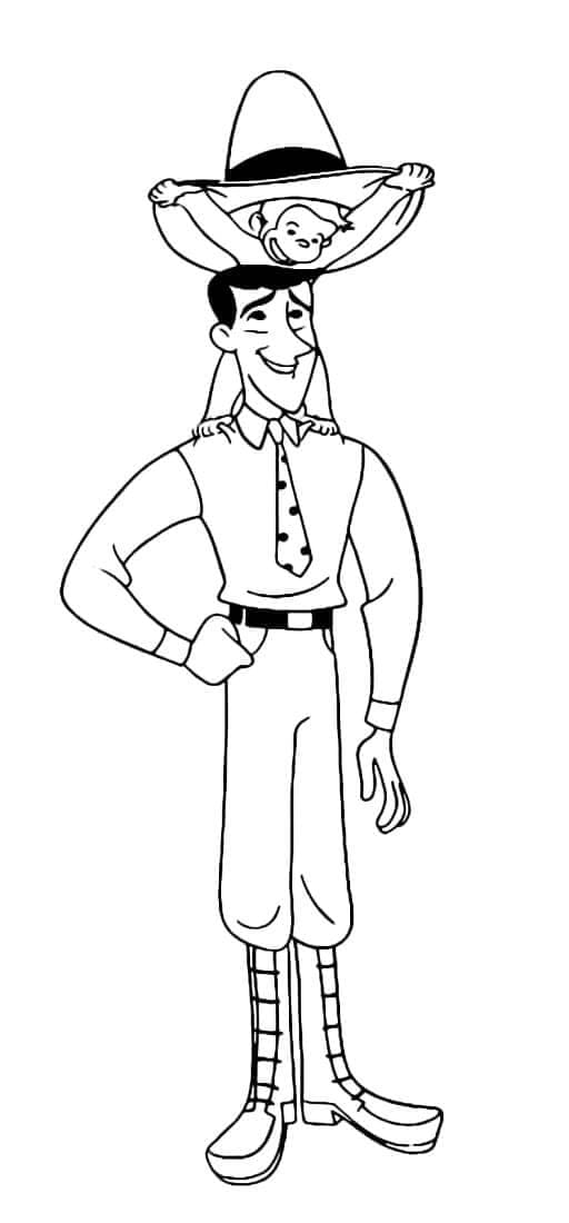 Manden med den gule hat Tegninger til Farvelægning