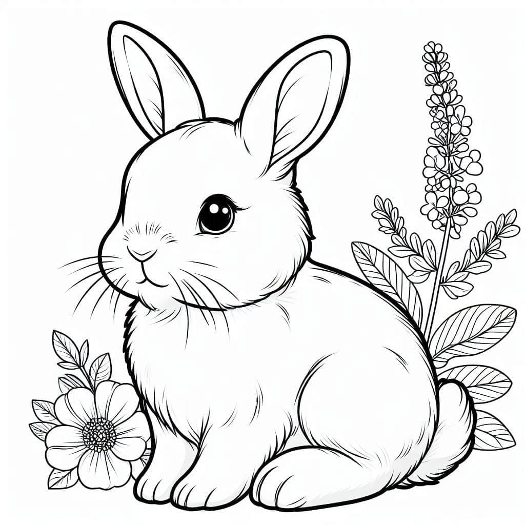 Meget sød kanin Tegninger til Farvelægning