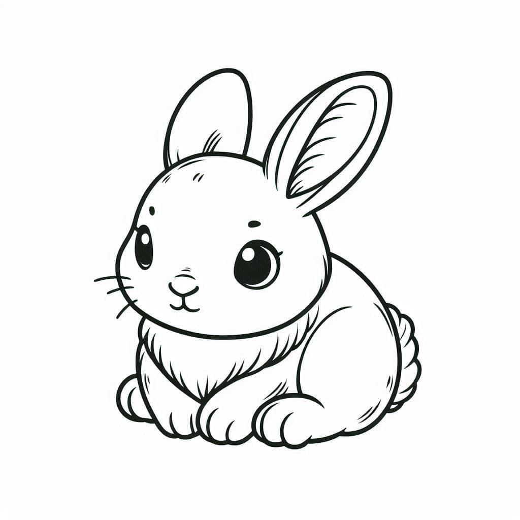 Meget sød kanin gratis Tegninger til Farvelægning