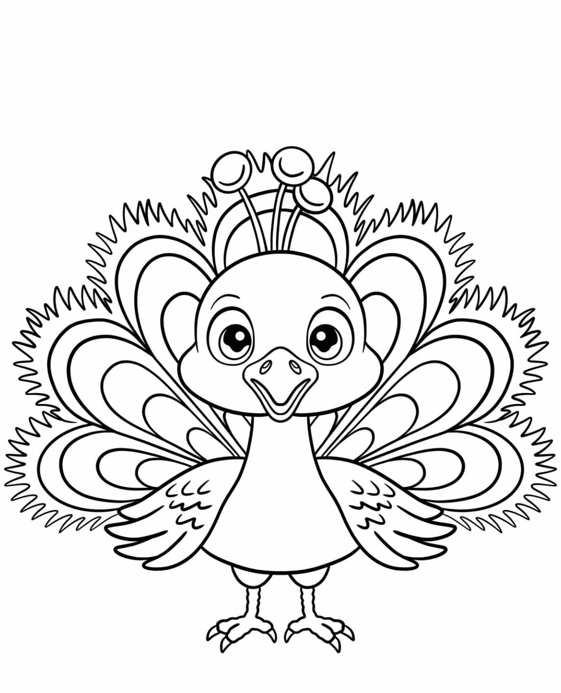 Nem tegneseriepåfugl Tegninger til Farvelægning