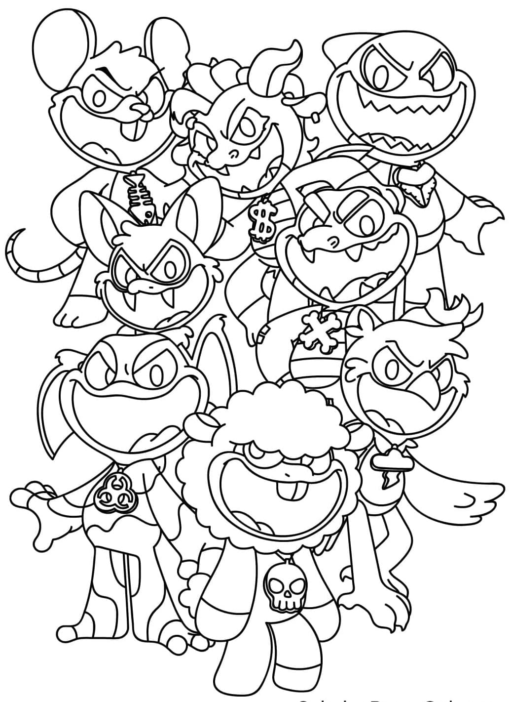 Nightmare Critters Tegninger til Farvelægning